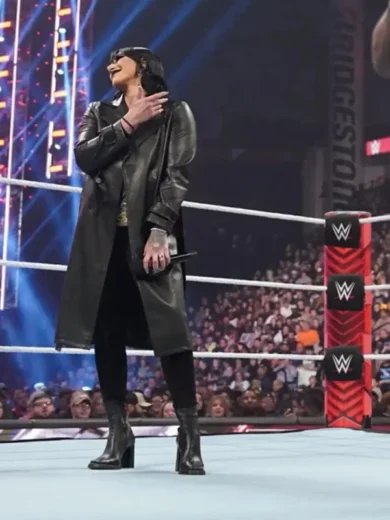 Rhea Ripley Black Leather Jacket
