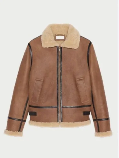 Anderson Light Brown Aviator Shearling Jacket