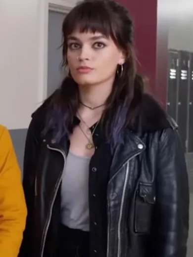 Sex Education S04 Maeve Wiley Black Leather Jacket