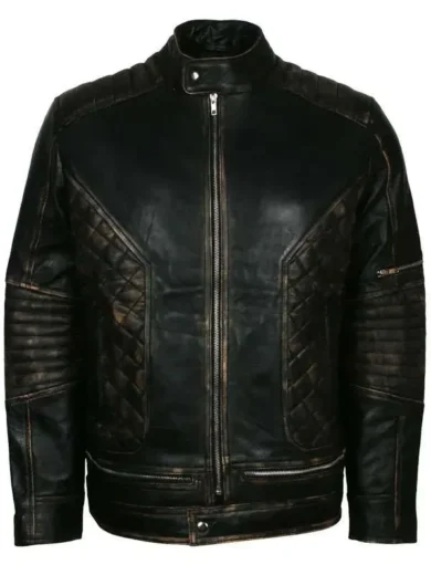 Skull Ride Distressed Leather Jacket