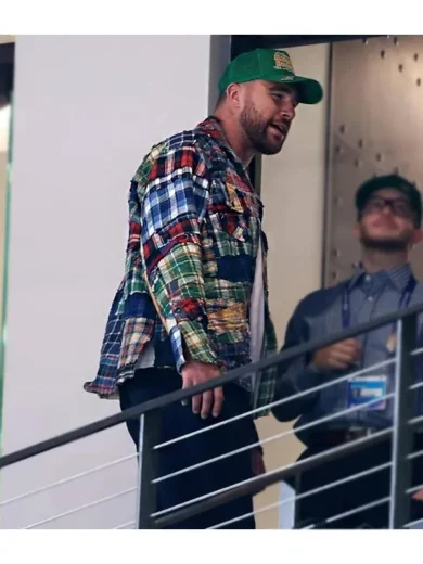 Travis Kelce Checked Stitchwork Jacket
