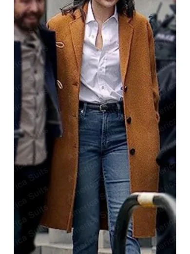 Heart of Stone Gal Gadot Brown Coat
