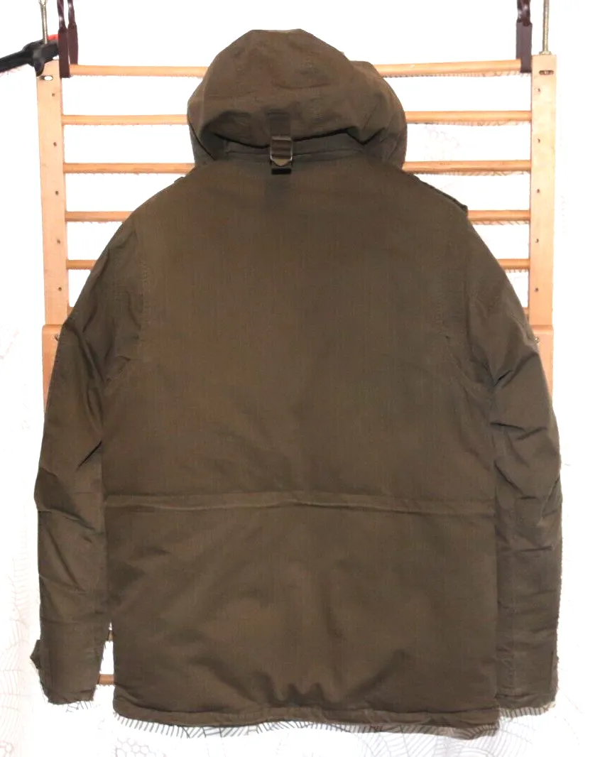 Eddie Bauer EB550 Goose Down Parka Jacket Military Style Khaki Green Men's M EXC