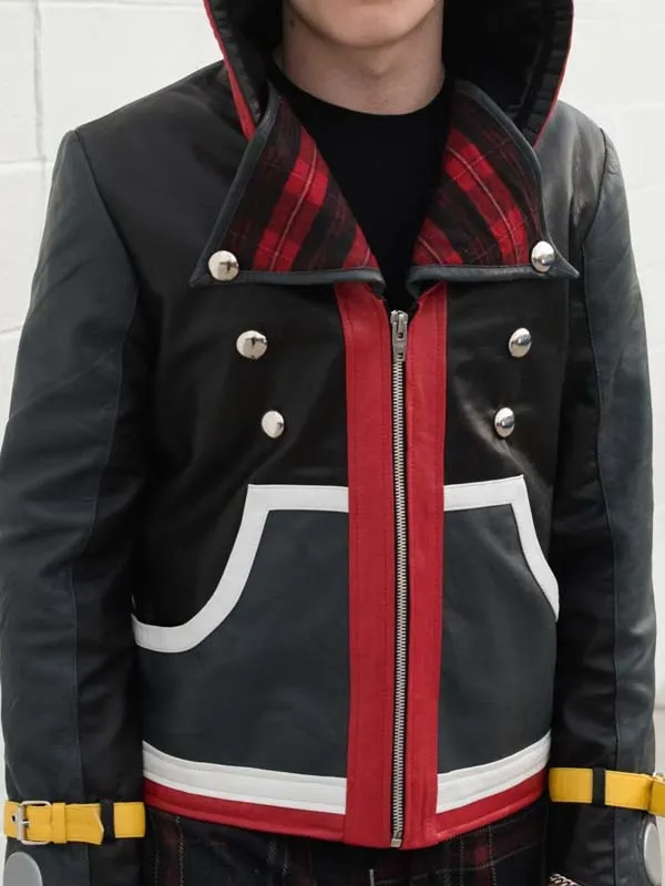 Men’s Sora Kingdom Hearts Biker Leather Jacket