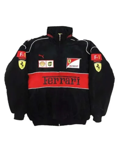 Black F1 Ferrari Bomber Jacket