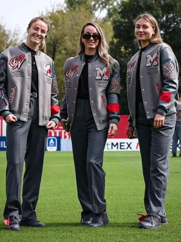 Off White Ac Milan Grey Varsity Jacket