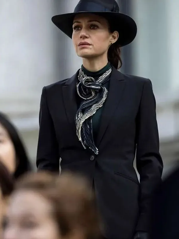The Fall of the House of Usher Carla Gugino Black Blazer