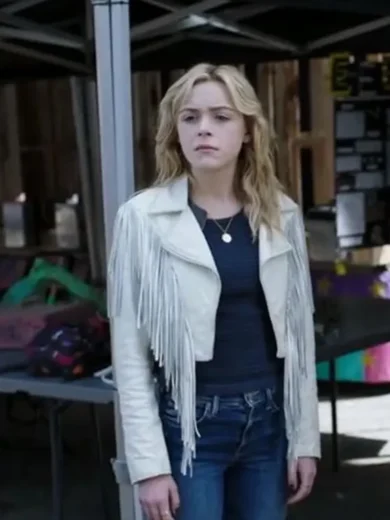 Totally Killer Kiernan Shipka Fringe Jacket