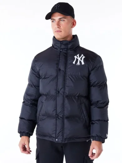 New York Yankees MLB Black Nylon Puffer Jacket