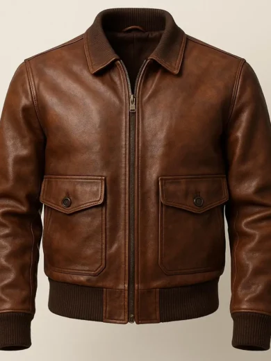 Handmade Italian Lambskin Leather Cafe Racer Jacket - Vintage Brown