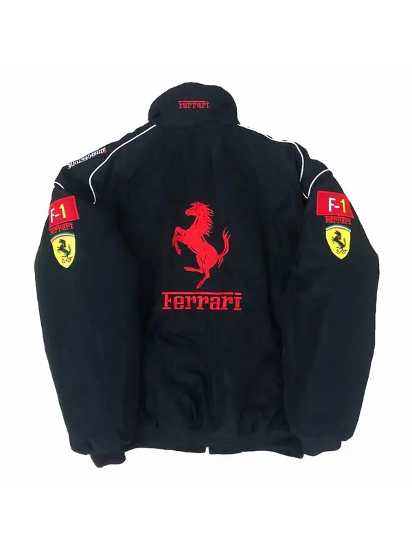 Black F1 Ferrari Bomber Jacket