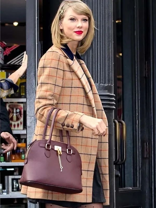 Taylor Swift Brown Plaid Coat