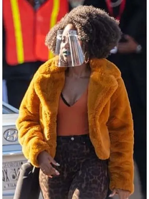 They Cloned Tyrone Teyonah Parris Shearling Jacket