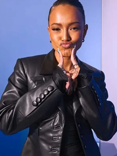 Divinity 2023 Karrueche Tran Black Leather Coat