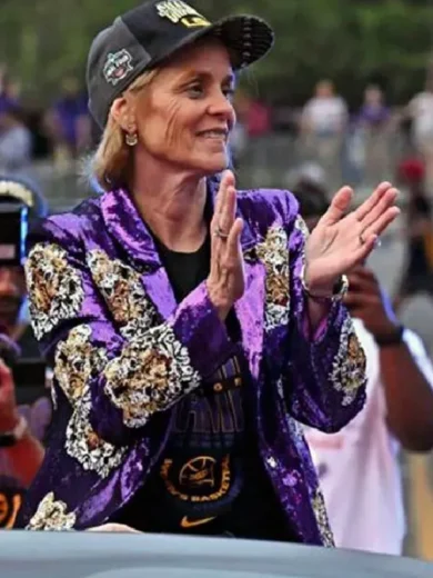 Kim Mulkey Purple Sequin Blazer