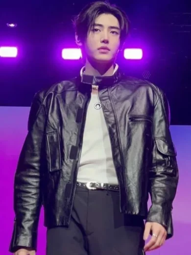 Sunghoon Black Leather Jacket