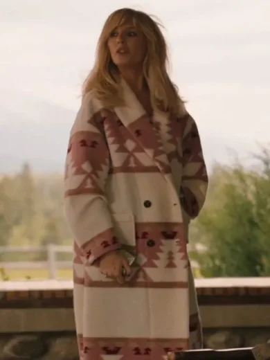 Yellowstone Beth Dutton Pink Printed Coat
