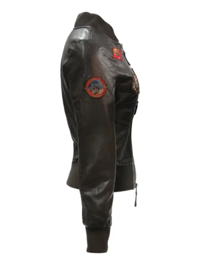 Top Gun Womens Vegan Black Leather Jacket