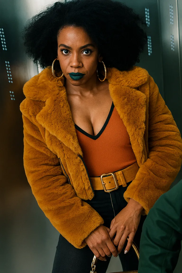 They Cloned Tyrone Teyonah Parris Shearling Jacket