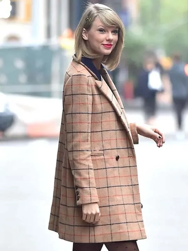 Taylor Swift Brown Plaid Coat