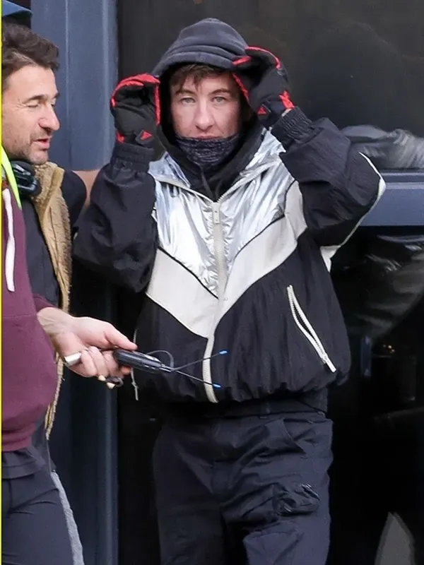 Crime 101 Barry Keoghan Grey & Black Parachute Jacket