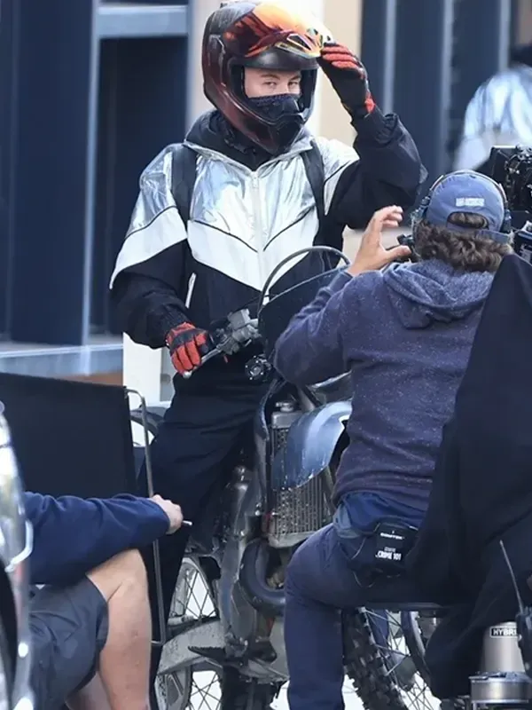 Crime 101 Barry Keoghan Grey & Black Parachute Jacket