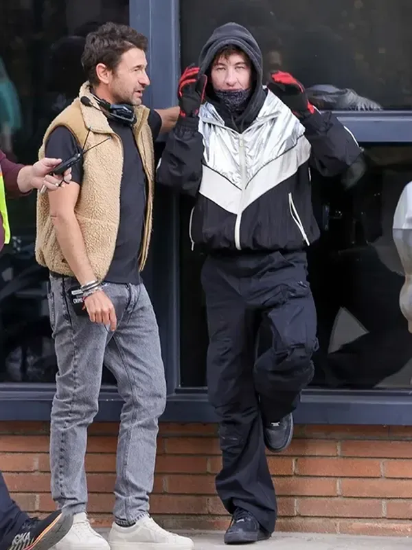 Crime 101 Barry Keoghan Grey & Black Parachute Jacket