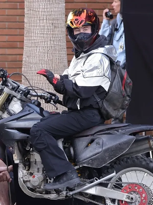 Crime 101 Barry Keoghan Grey & Black Parachute Jacket