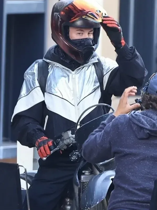 Crime 101 Barry Keoghan Grey & Black Parachute Jacket