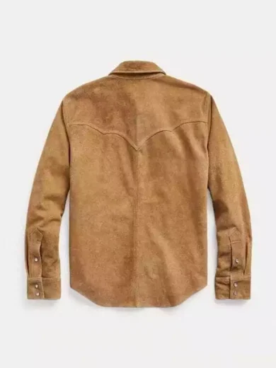 Men Suede Leather Trucker Premium Western Wear Shirt - Suede Leather Shirt