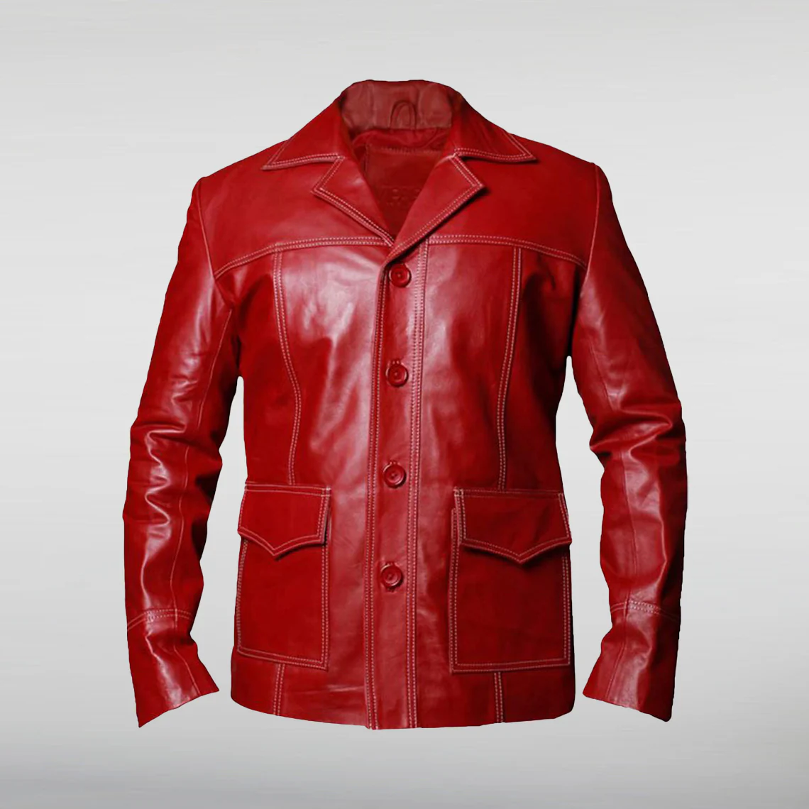 Fight Club Tyler Durden Red Leather Jacket