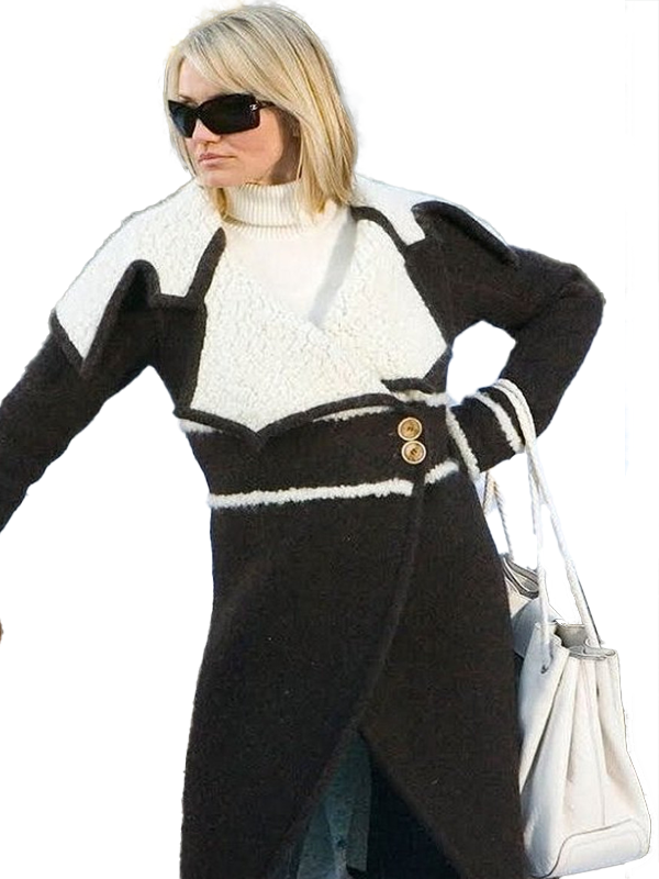 Cameron Diaz Street Style Wool Trench Coat