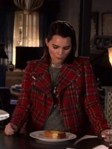 Lucifer Season 6 Brianna Hildebrand Plaid Moto Jacket