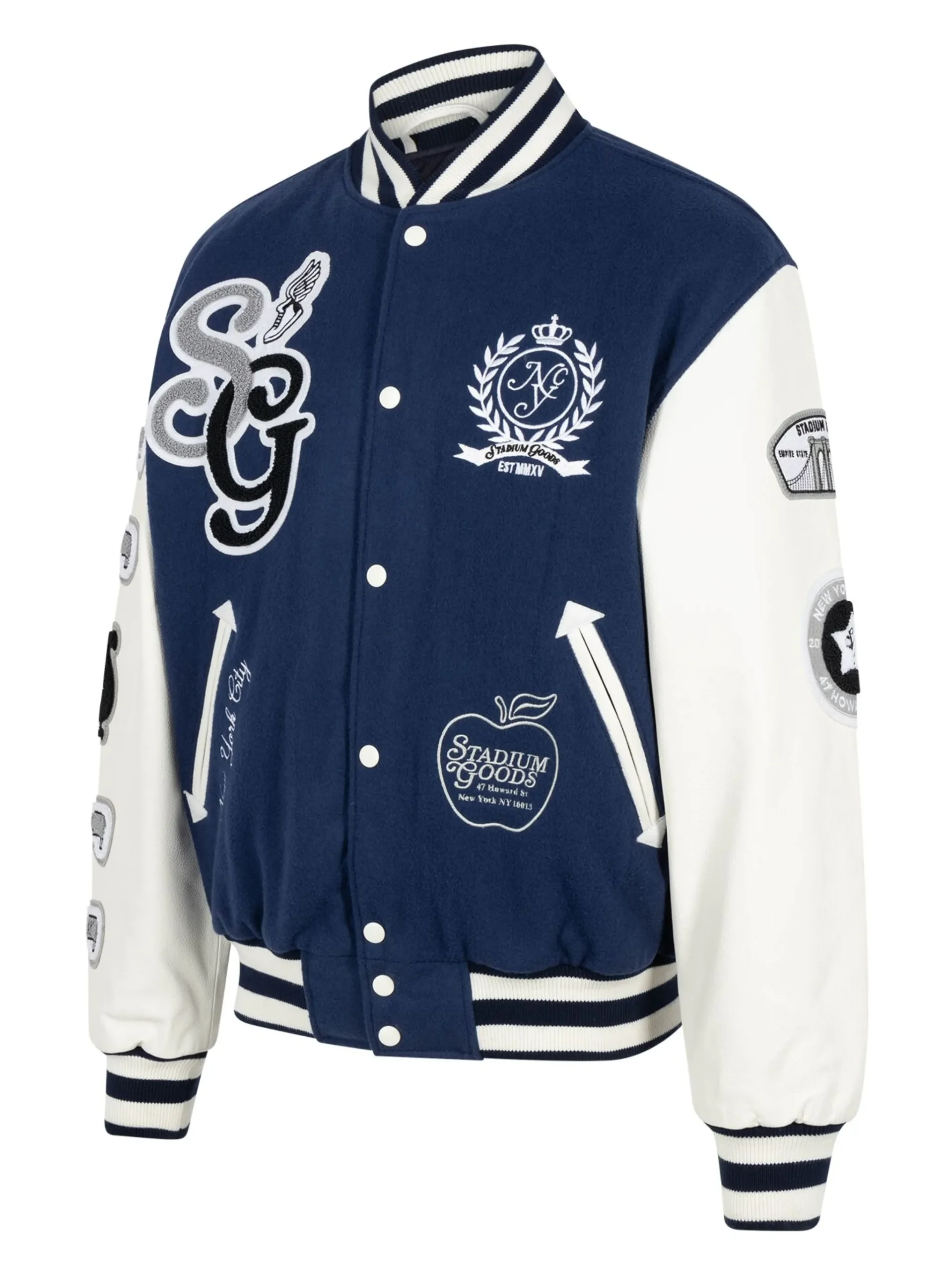 "NYC" wool varsity jacket