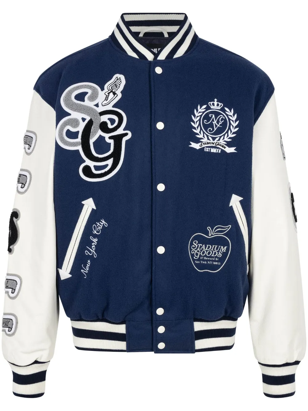 "NYC" wool varsity jacket