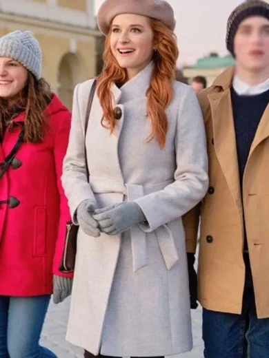 Sarah Drew Christmas in Vienna Grey Wool Coat