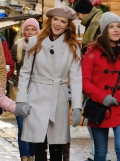 Sarah Drew Christmas in Vienna Grey Wool Coat