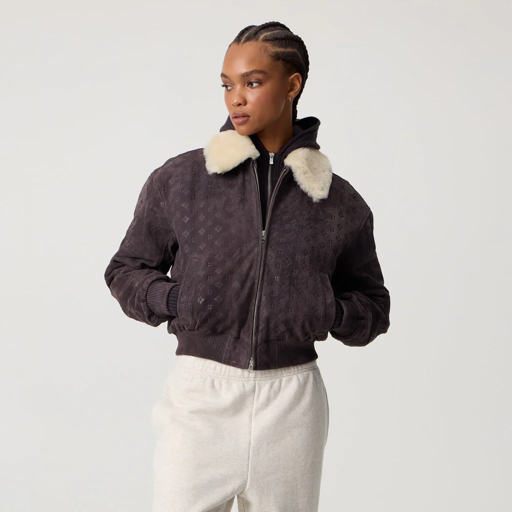 Kith Women Dalton Debossed Suede Bomber
