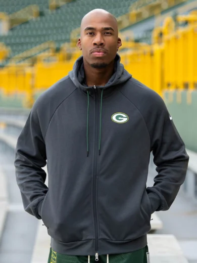 Green Bay Packers Nike Sideline Player Full Zip Hoodie