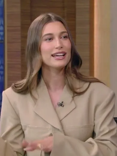 Live with Kelly and Ryan Hailey Bieber Beige Blazer