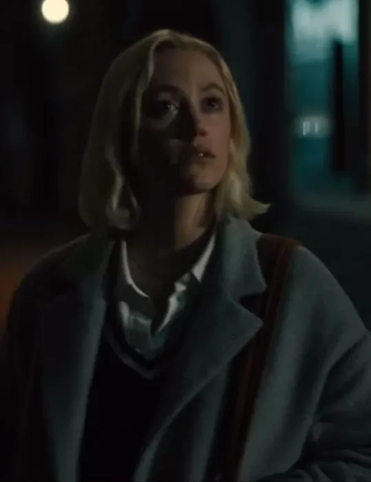 Watcher 2022 Maika Monroe Grey Wool Coat