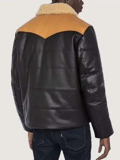 Modern Look Puffer Leather Jacket Mens