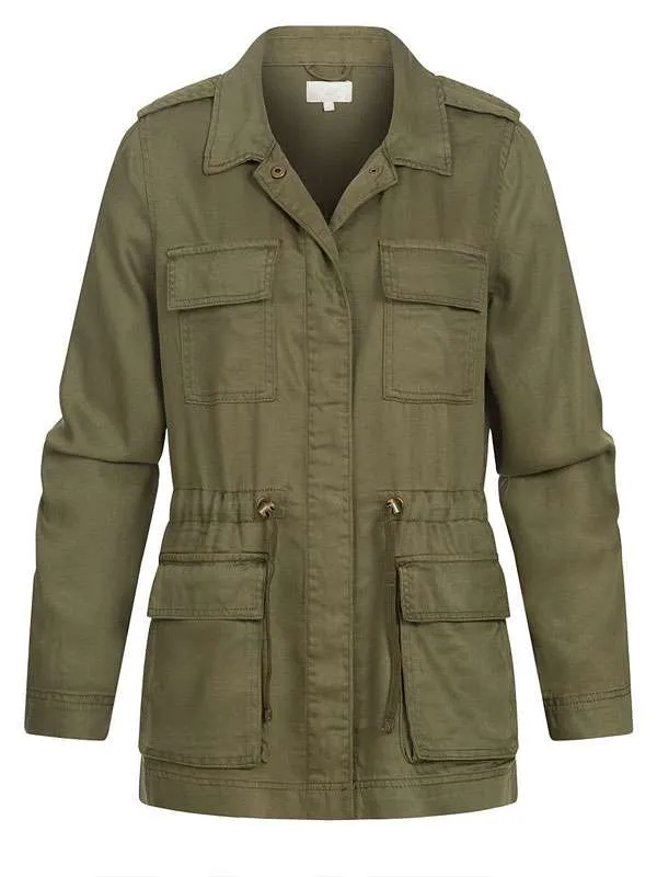 Women Green Military Field Jacket