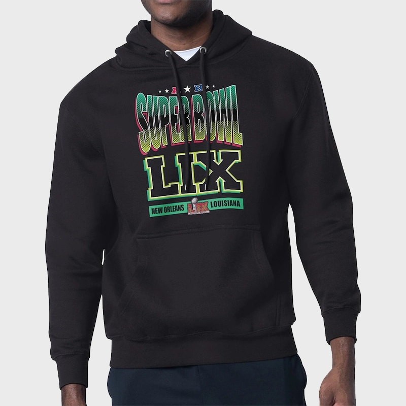 Super Bowl LIX Starter Black Super Bowl Graphic Hoodie