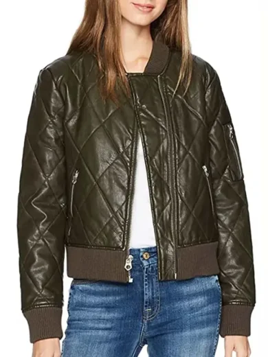 The 100 S06 Raven Reyes Quilted Bomber Jacket