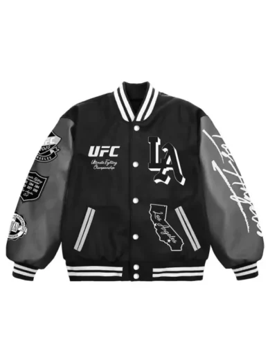 UFC 311 Los Angeles 2025 Black Varsity Jacket