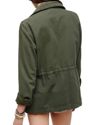 Women 4 Pocket Military Green Jacket