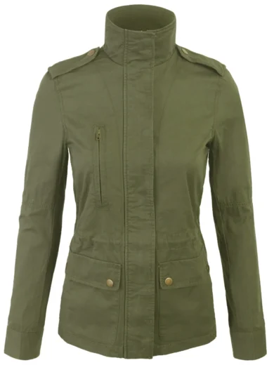 Women’s Zip Up Hooded Military Jacket