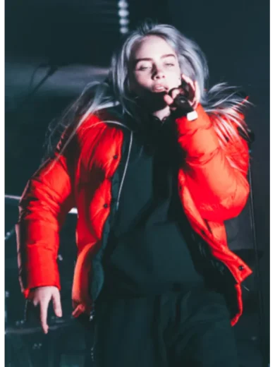 Billie Eilish Red Puffer Jacket