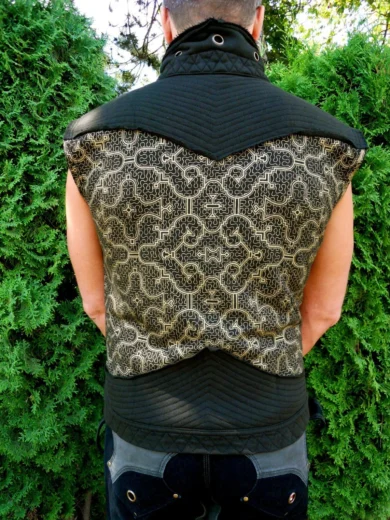 Black and Gold Shipibo Avatar Vest - Shipibo Clothing - Neo Tribal